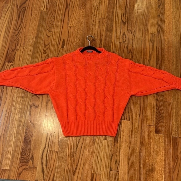 Women’s Orange Jumper Sweater Oversized size S long sleeve - Picture 6 of 9